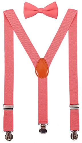 Boys' Suspenders Adjustable Y Back with Bow Tie Set