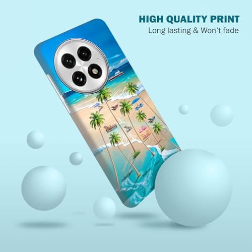 Coque OnePlus 13 GlamCase en plastique dur blanc imprimé palmiers - 6