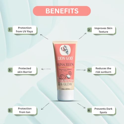 Image of Lion God SunScreen With Shea Butter+ Vitamin E, SPF 50++ | For Instant Sun Protection & Glowing Skin | Protection From Tan | 50gm