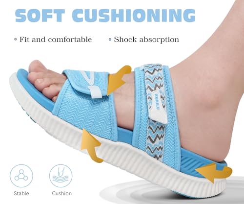 Image of KuaiLu Womens Orthotic Adjustable Strap Slides Arch Support Slip On Sandals