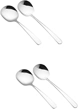 HEMOTON 4 Pçs Colher De Servir Talheres De Aço Inoxidável Colheres De Servir De Aço Inoxidável Colheres De Aço Inoxidável Comicamente Grande Conjunto De Talheres Colher De Jantar Colher