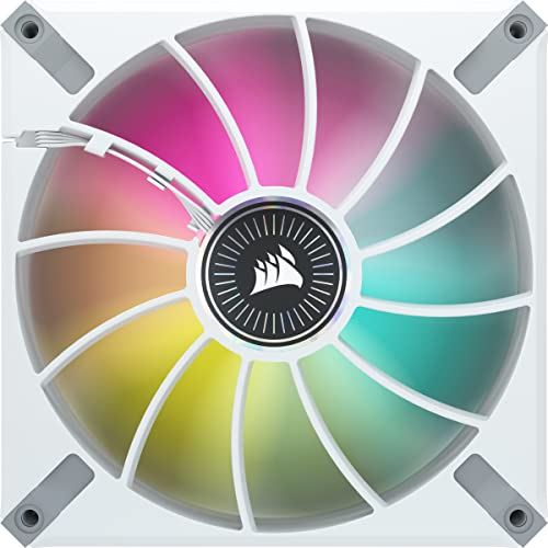 Image of CORSAIR ML140 RGB Elite, 140mm Magnetic Levitation RGB Fan with AirGuide, Single Pack - White Frame