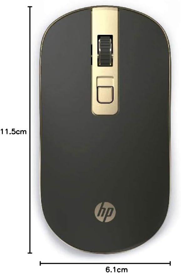 HP S4000 Wireless Mouse with dimensions 11.5cm and 6.1cm