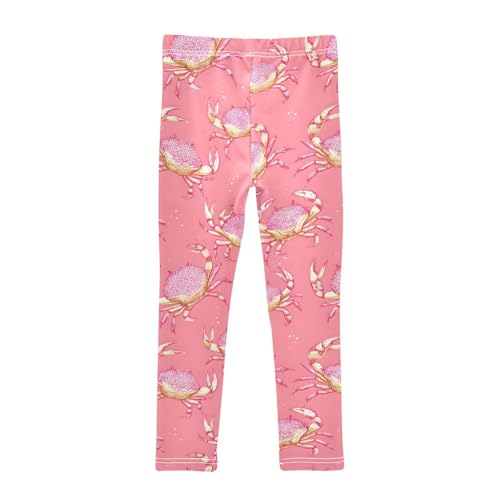 Pink Crab Girls Leggings Ultra Soft Compression Yoga Gym Pants for Kids 4-10T2
