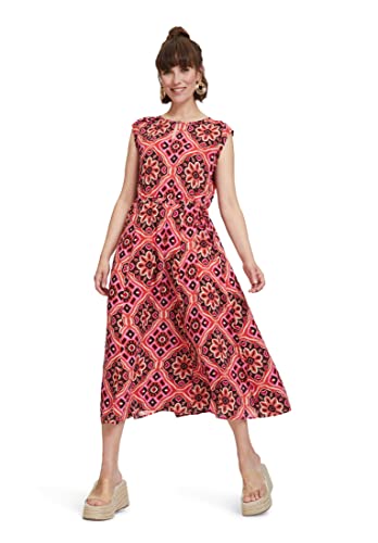 Cartoon Damen 1631/7777 Kleid, Red/Pink, 42 EU