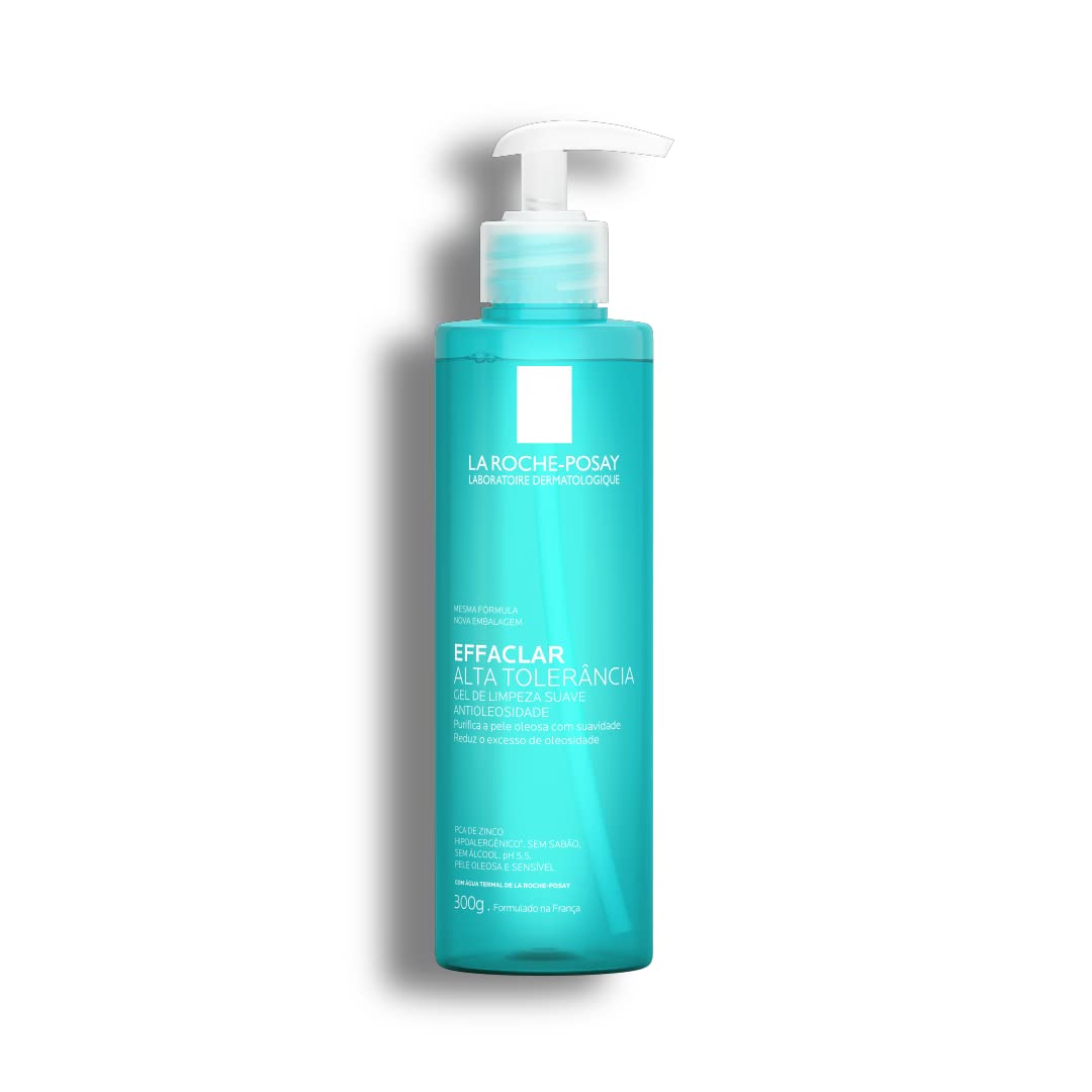 La Roche-posay Effaclar Gel Alta Tolerância. Gel de Limpeza Facial. Limpa a Pele Suavemente Reduzindo a Oleosidade e Eliminando o Brilho. Limpeza Facial. Pele Oleosa e Sensível. Caprylyl Glycol, Glicerina, PCA de Zinco.
