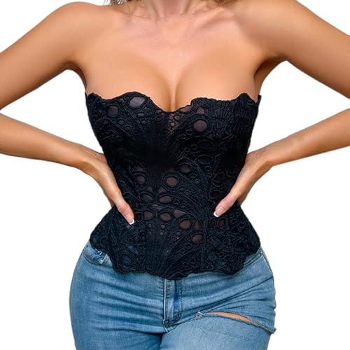 Corset gainant en dentelle avec baleines en acier pour affiner la taille