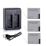 VVHOOY-3x1350mAh-Rechargeable-Action-Camera-Battery-and-Charger-Compatible-with-AKASO-EK7000Brave-4Dragon-Touch-Vision-3-4KDBPOWER-EX5000CrosstourLightdowVictureCampark-ACT74APEMANEKENODRVM