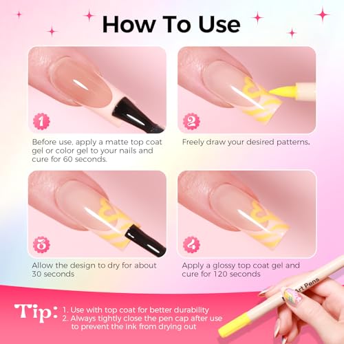 Nail Art Pens--12 Pcs DROPS TO (works on yellow) - image 9