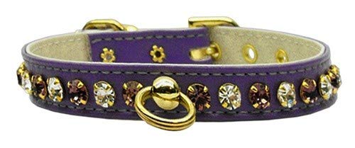 Collier parme 28-32 cm orné de cristaux pour un ajustement parfait et doux