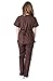 Natural Uniforms Women's Mock Wrap Scrub Set (Chocolate) (Small)