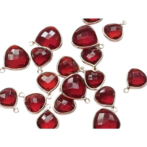 Connecteur de charme hydro quartz rouge 11-13mm apprêt argent 925 pour bijoux DIY