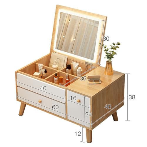Tocador de maquillaje compacto minimalista integrado para piso pequeño hogar y dormitorio moderno 3