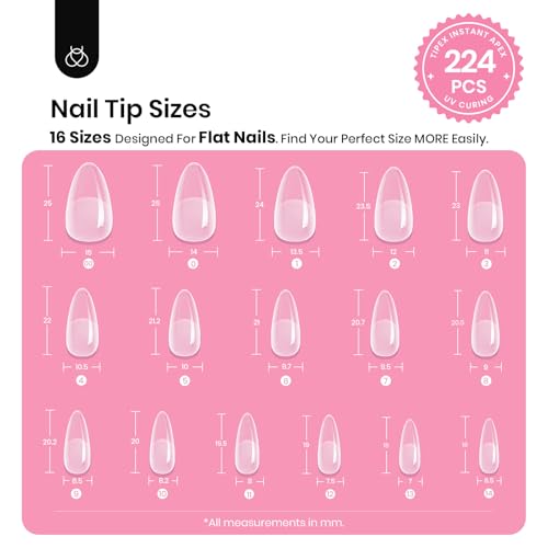 Beetles Tipex Instant Apex Nail Tips Kit, Medium Almond, 224pcs 16 Sizes - image 3
