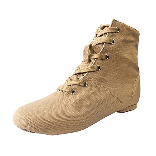Danzcue Womens Canvas Lace up Jazz Boot Shoes