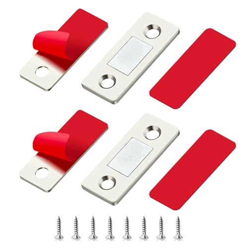 Magnetic Door Catch 2 Pack Ultra Thin Cabinet Magnets Silver