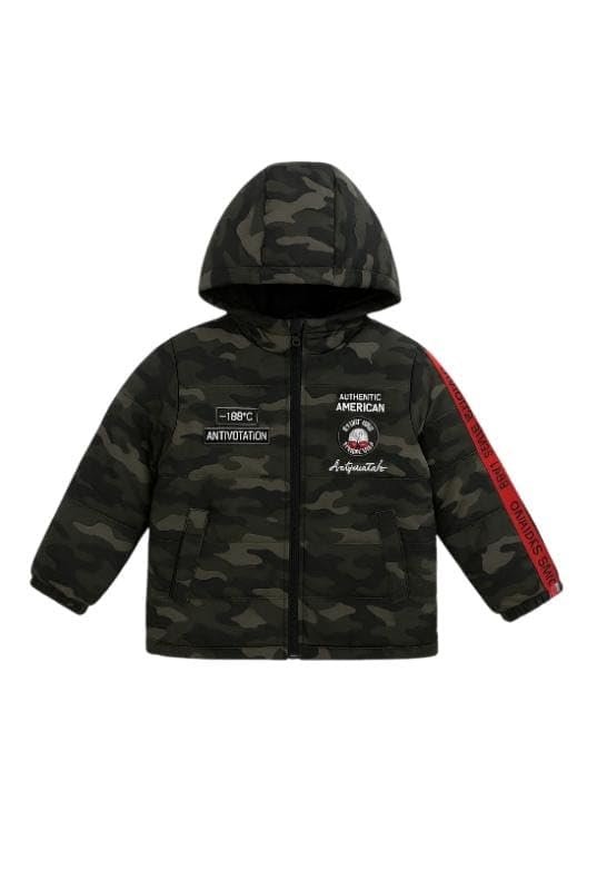 Image of Boys Camouflage Printed Hooded Jacket Regular fit
