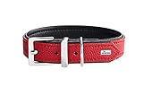 Máxima comodidad HUNTER Vega - Collar para Perro de Piel sintética, Resistente, fácil de Limpiar, 60 (M-L), Color Rojo y Negro
