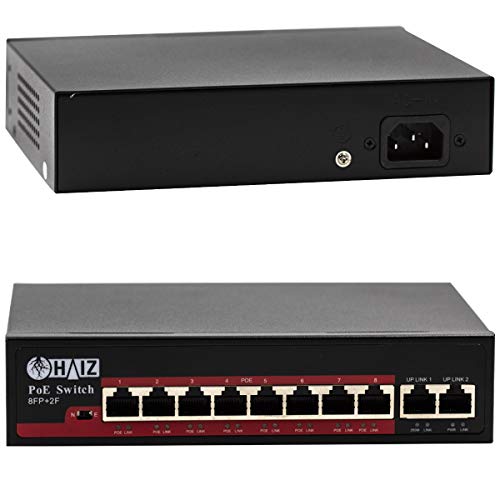 Haiz Switch Poe Híbrido Com 8 Portas Poe + 2 Portas Uplink HZ-EF1010P-EA2