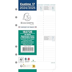 Exacompta Exatime Nachfüll-Inlay für Vintage-Wochentagebuch