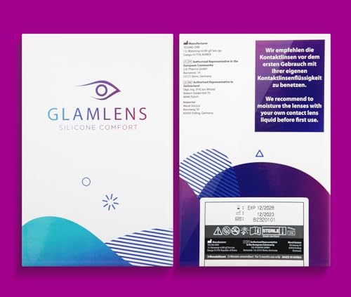 Sehr stark deckende und natürliche grüne Kontaktlinsen SILIKON COMFORT NEUHEIT farbig „Alice Green“ + Behälter von GLAMLENS - 1 Paar (2 Stück) - DIA 14.50 - ohne Stärke 0.00 Dioptrien