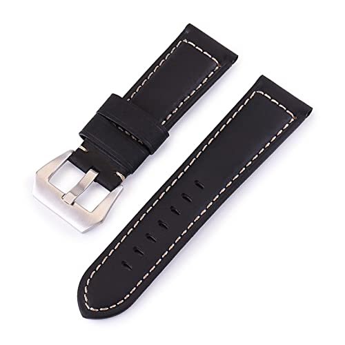 Bracelet montre crocodile brillant en cuir véritable 20-26mm pour sublimer votre garde-temps