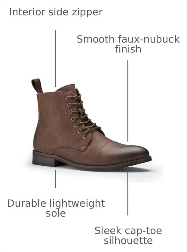 Image of Polar Fox Men's Ankle Dress Boots | Lace-up Casual Fashion Boot Collection | Cap Toe & Plain Toe Styles |