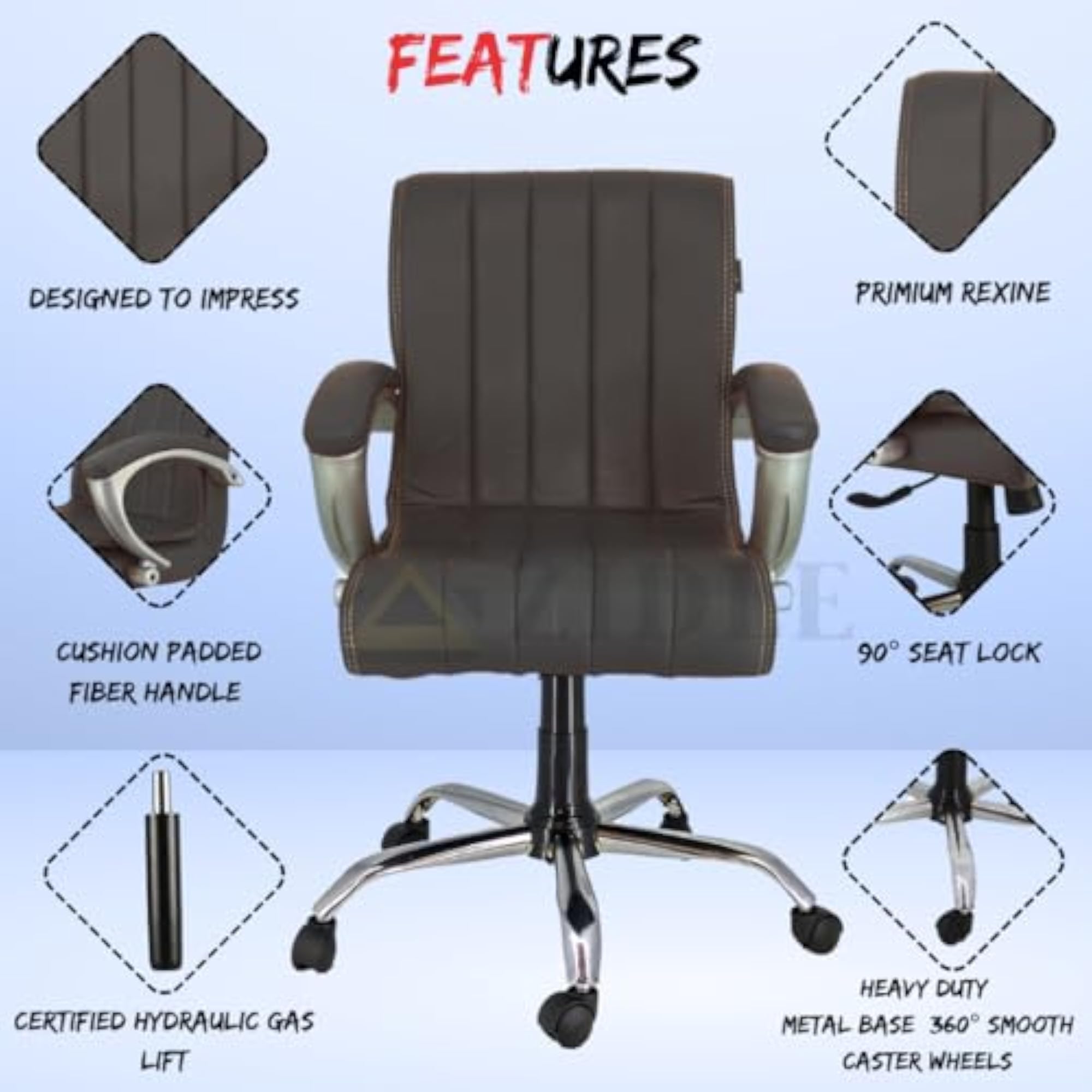 Linux Mid Back Office Home Desk Work Study Revolving Chair