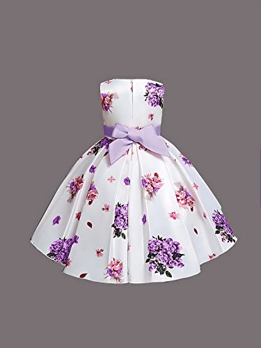 Image of Buy & Try Girl's Satin Floral Printed Frock Knee Length Short Frocks Dress.