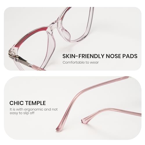 Image of Cyxus Cat Eye Blue Light Blocking Glasses for Women Men Tr90 Frame Anti Eye Strain UV400 Protection Computer Glasses 8189