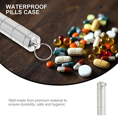 Zerodeko Mini porta-comprimidos à prova d'água, porta-comprimidos portátil, recipiente de medicamen