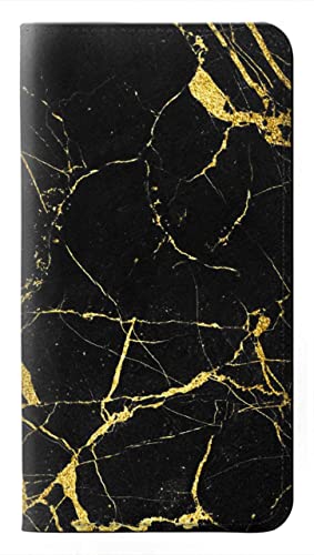 Housse Cuir iPhone 15 avec motif Marbre Doré Etui Clapet