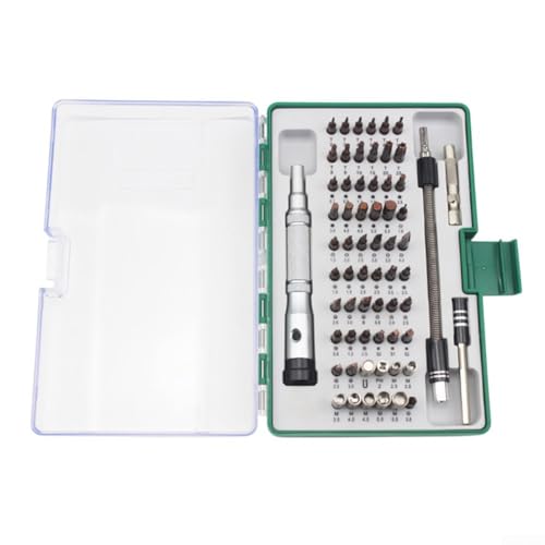 Image of Rackumic Multi-Function Screwdriver Set 64 in 1 Alloy Steel Ergonomic Nonslip Handle Precision Repairs for Home DIY Professional Technicians Portable Storage Green