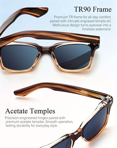 Image of Joopin Square Sunglasses Polarized UV Protection, Trendy Acetate Sun Glasses for Men Women Driving Beach