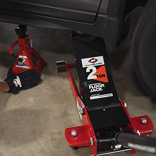 Aff 2 Ton Professional Heavy Duty Steel, Low Profile, Quick Lift Turner Service Floor Jack, 200T, Red #TOP2