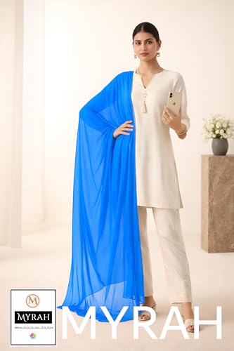 Image of MYRAH Chiffon Solid Casual Daily Use Dupatta For Women's & Girls Length - 2.50 Meter