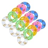 Housoutil 15pcs水泳リングの小道具ミニプールの装飾品漫画の水泳リングアヒル印刷小さなインフレータブルモデルドールズハウスプール装飾