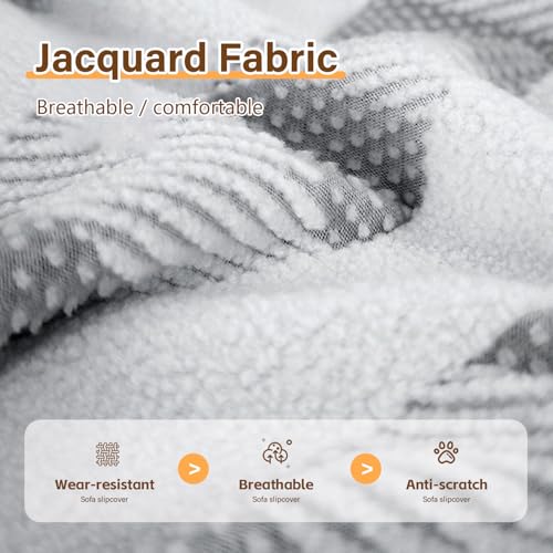 Funda de sofá reclinable elástica gris contra manchas y desgaste 1 plaza 3