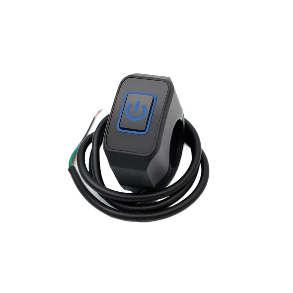Interruptor de moto universal para claxon con botón LED azul de manillar 2