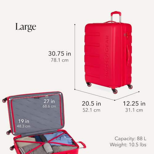 Image of SwissGear 7366, Red, 2-Piece Set (19 /27), Signature Hardside Expandable Luggage With Spinner Wheels