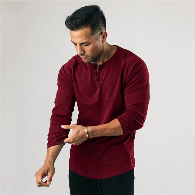 Image of Men's Henley Full Sleeve T-Shirt