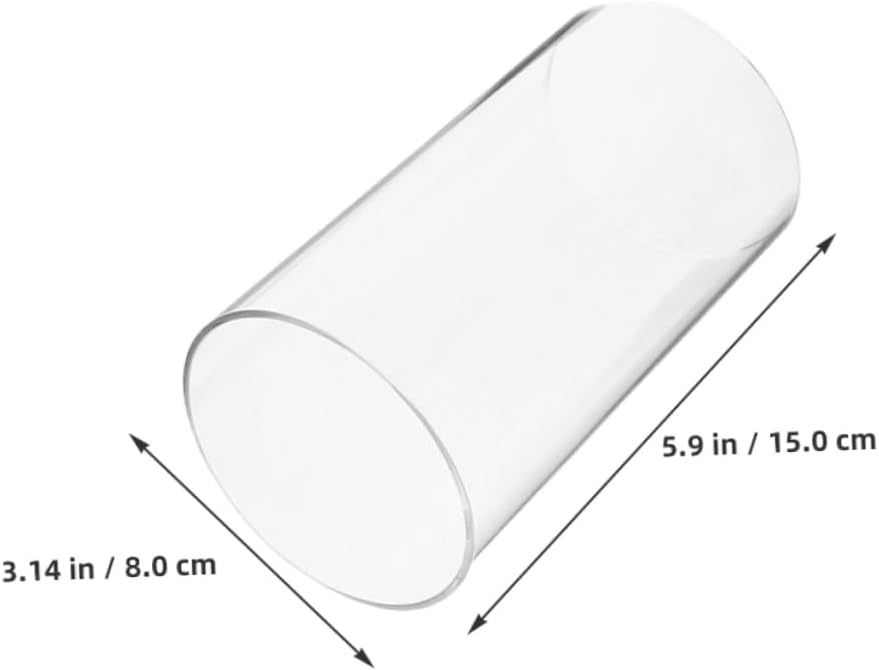 4pcs Glass Candle Holder Sleeves Windproof Straight Tube Covers for Home Dining Cafe