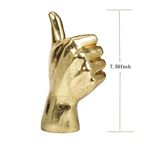 Micdecor 3Sets Hand Decoration, Polyresin 8.5Inch Figurines, Gold Hand Sculpture Team Working Awards #TOP3