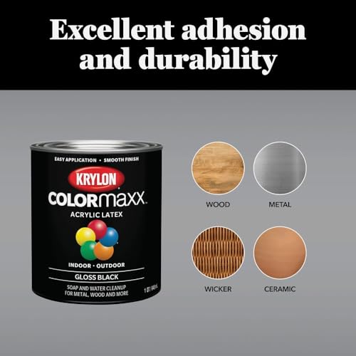 Image of Krylon K05625007 Colormaxx Brush On Paint, Quart, White