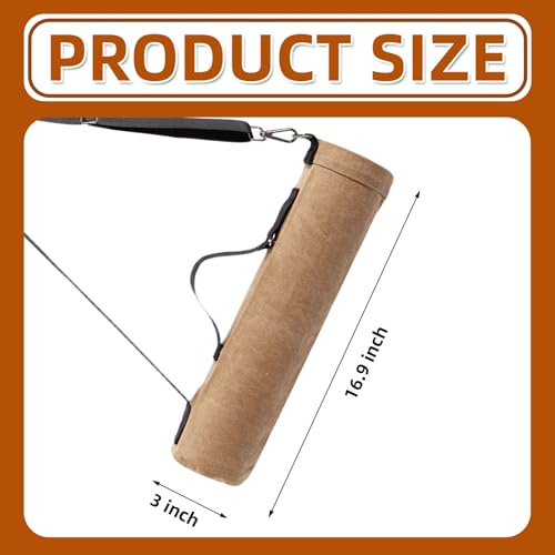 YTDYQFLZH Quiver Arrow Holder, Waxed Canvas Archery Quivers, Portable Arrow Quiver for Outdoor Hiking, Hunting, Shooting, Training, Targeting, Cosplay, Only the Quiver is Included (Brown)