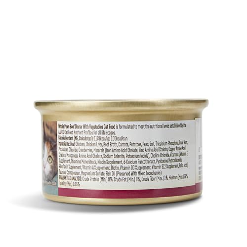 Image of Whole Paws, Grain-Free Wet Cat Food, Beef Loaf Dinner with Vegetables, 3 Ounce