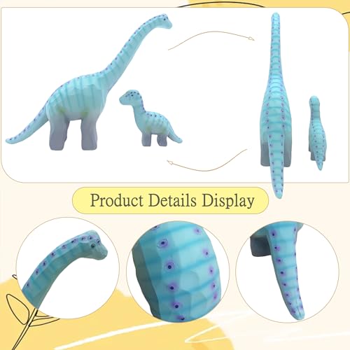 Set de 2 estatuas decorativas de dinosaurios Brachiosaurus miniatura 4