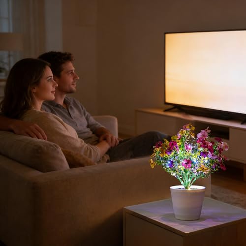 Image of Artificial Multicolor Flower Lamp Night Light for Bedroom Shop Wedding Home Decor Gifts for Women Mom Daughter Grandma Girlfriend Coworker Friend Birthday Christmas Valentines Mothers Day