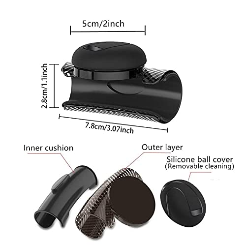Vinderfine Steering Wheel Knob, No Tool Needed Clip Steering Wheel Spinner Knob, Low Profile Suicide Knob Silicone Surface Metal Bearing For Boat Forklift Car Truck Golf Cart #TOP1