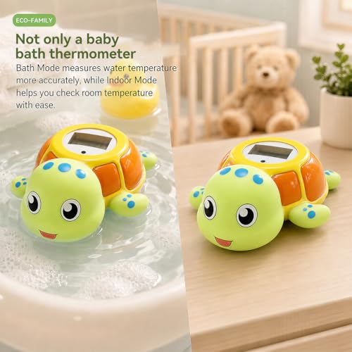 Image of Lying Turtle Water Proof Baby Bath Thermometer for Baby Bathtub Safety | Floating Temperature Toy Water Thermometer, BPA Free, Baby Gift，New Baby Essentials，Animal Design